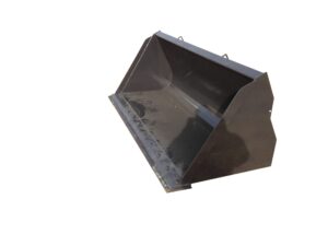 A large, empty General Purpose Bucket attachment with a sharp front edge, designed for machinery use, is showcased against a white background.