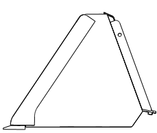 Line drawing of the Compact Tractor Bucket – Universal, showcasing its sleek, geometric design with a vertical support structure and a slanted base, exuding a modern minimalist aesthetic that seamlessly complements any decor style.