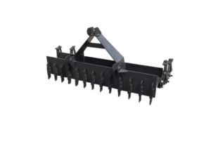 The Soil Pulverizer is a sturdy black metal attachment with prongs, engineered for use with agricultural or construction machinery to dig, till soil, and also serve as a soil pulverizer.