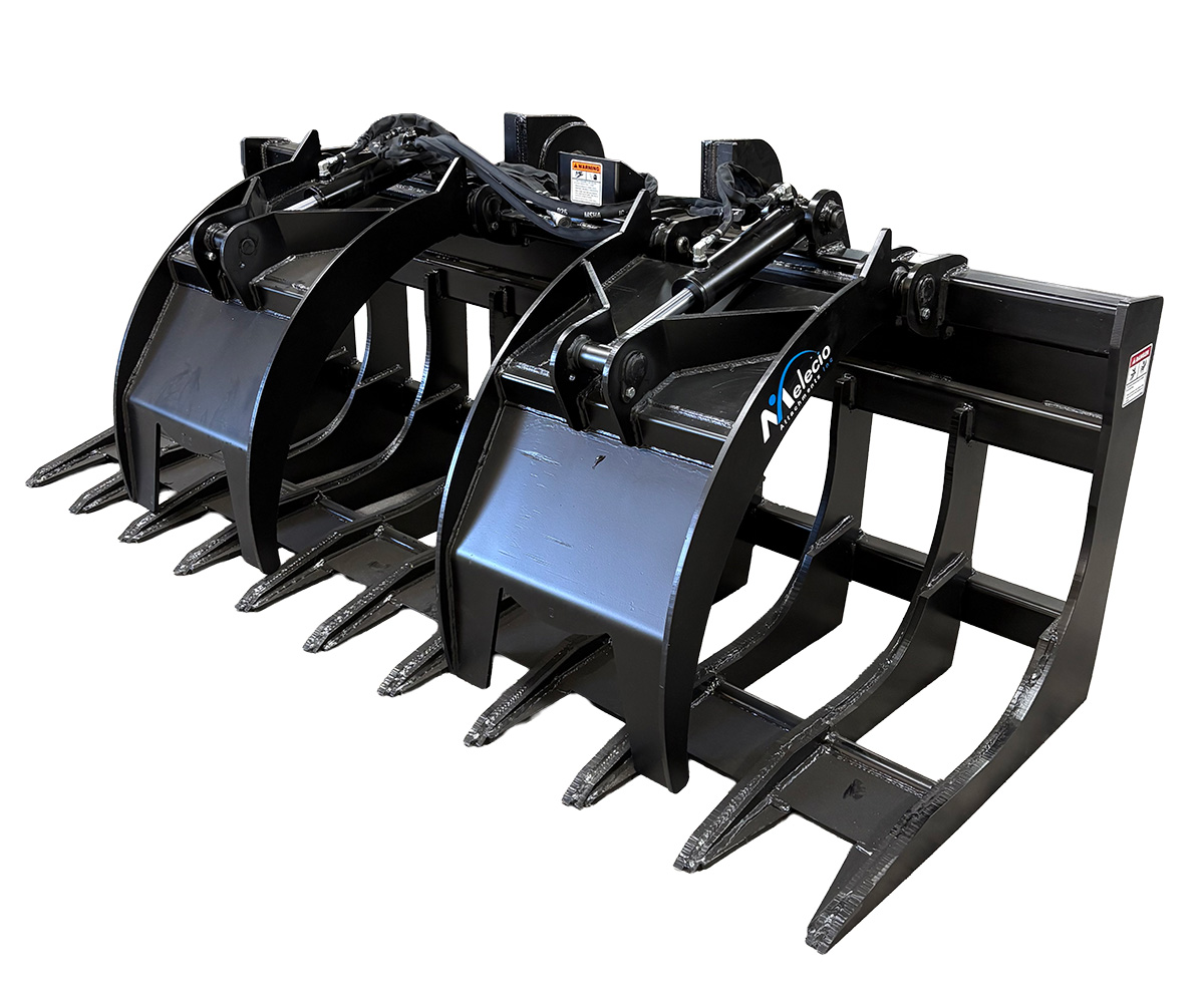 Wheel Loader Brush Grapple Bucket front angle